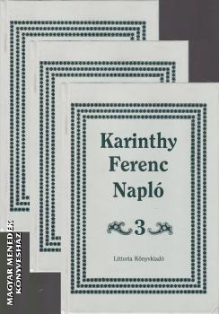 Jovánovics Miklós (szerk.) - Karinthy Ferenc Napló 1-2-3 ANTIKVÁR