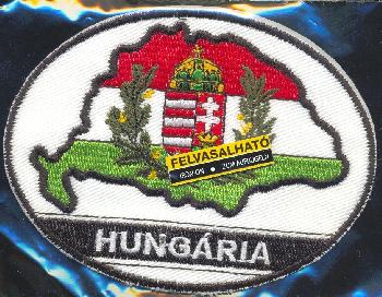 Felvarró - Nagy-Magyarország felvarró lombkoszorús címerrel Hungária felirattal