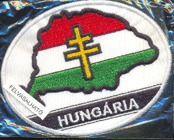 Felvarr - Nagy-Magyarorszg felvarr apostoli ketts kereszttel Hungria felirattal
